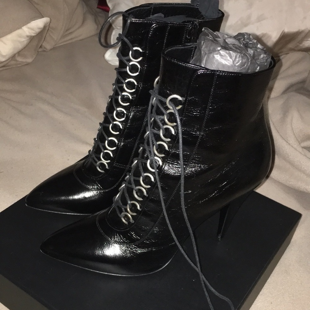 Yves Saint Laurent Black Ankle Boots View 5